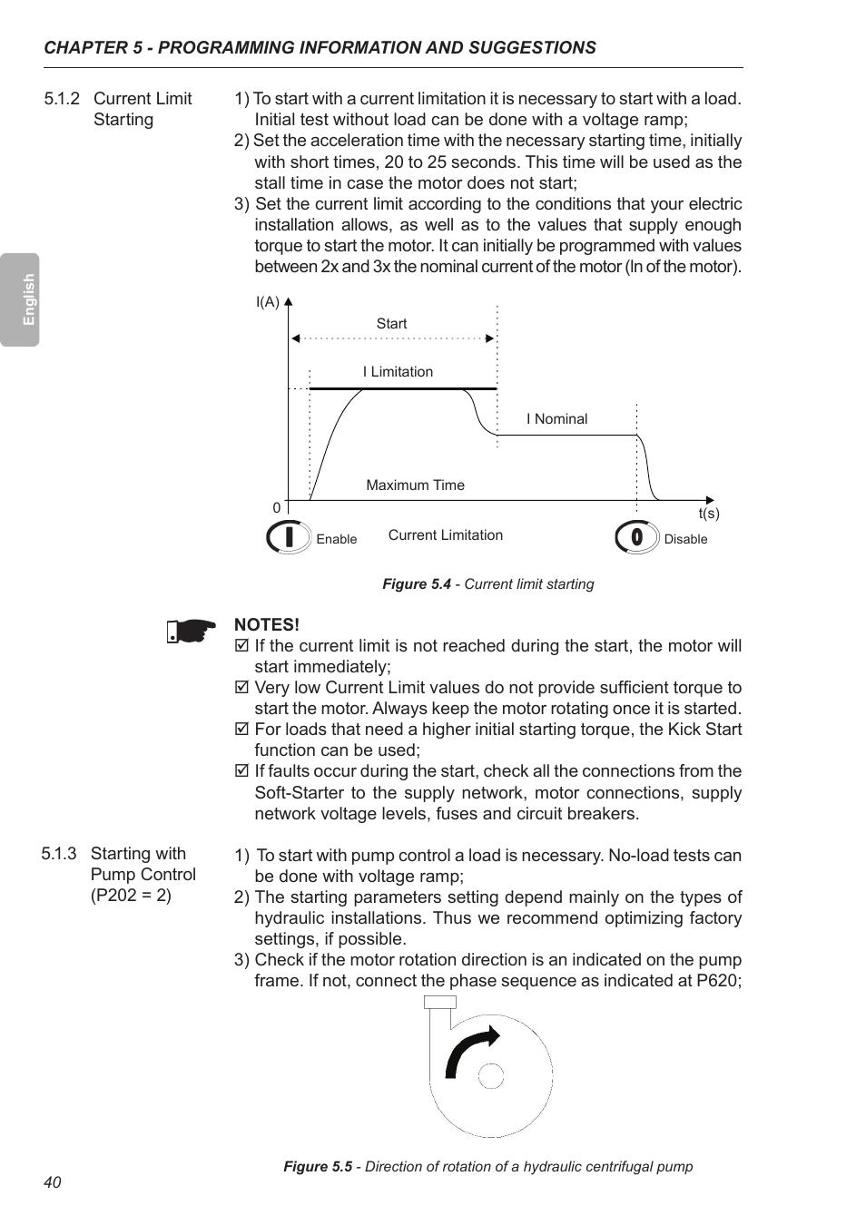 2 current limit starting, 3 starting with pump control (p202 = 2) | Xylem SSW-07 Soft-Starter User Manual | Page 41 / 161