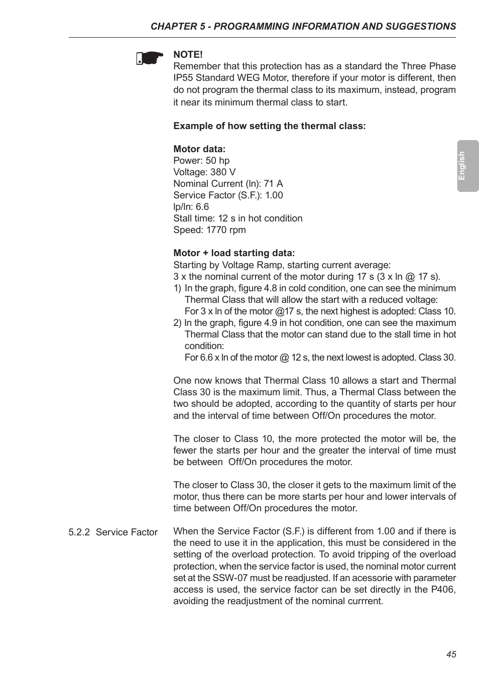 2 service factor | Xylem SSW-07 Soft-Starter User Manual | Page 46 / 161