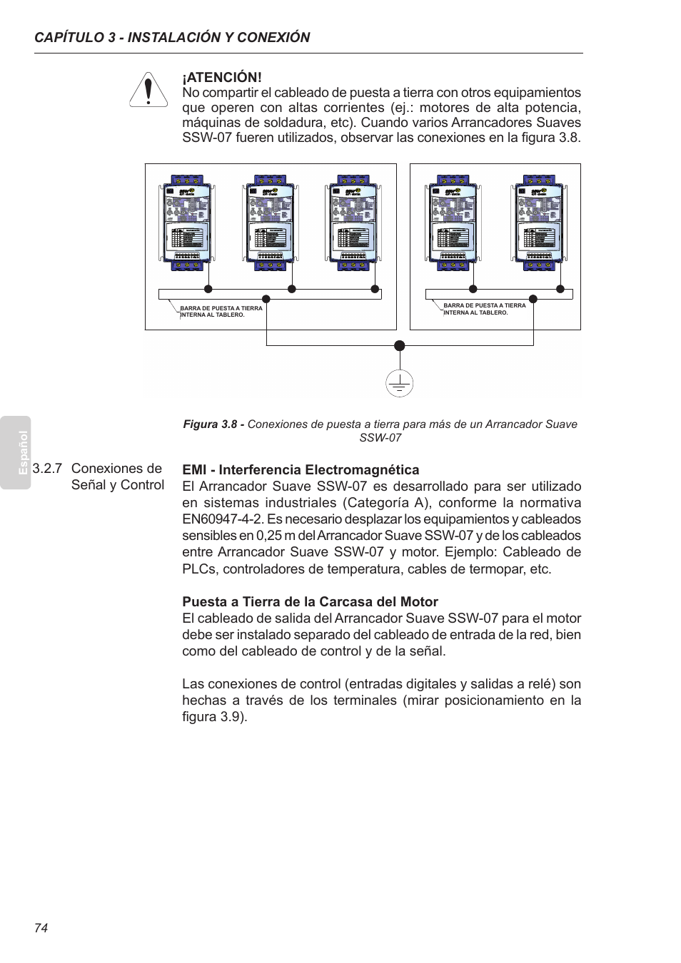 7 conexiones de señal y control | Xylem SSW-07 Soft-Starter User Manual | Page 75 / 161