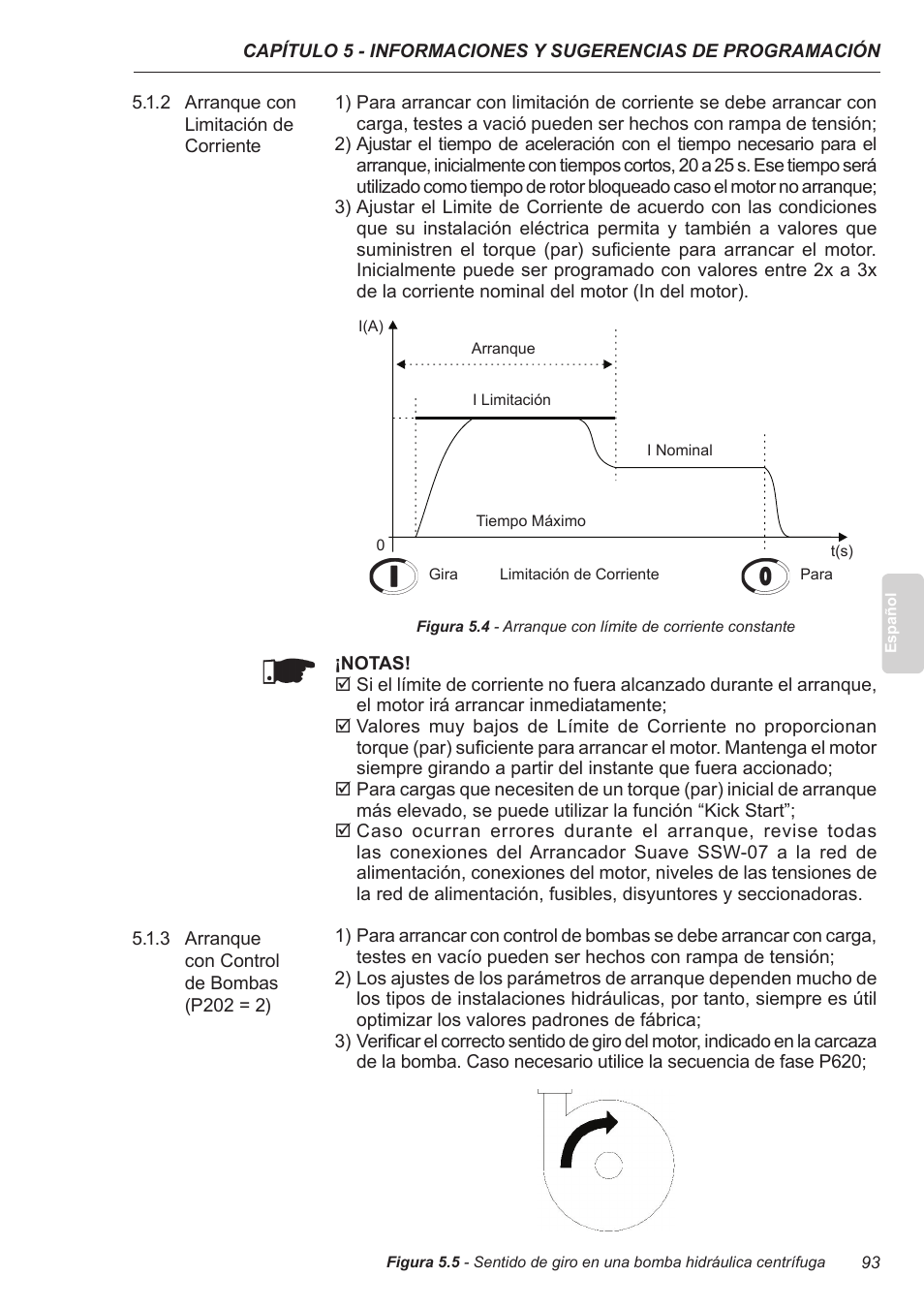 2 arranque con limitación de corriente, 3 arranque con control de bombas (p202 = 2) | Xylem SSW-07 Soft-Starter User Manual | Page 94 / 161