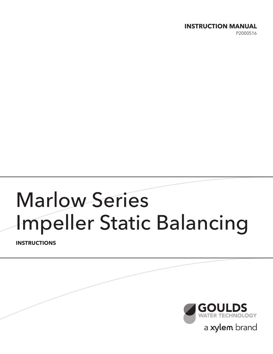 Xylem P2000516 Marlow Series Impeller Static Balancing Instructions User Manual | 4 pages