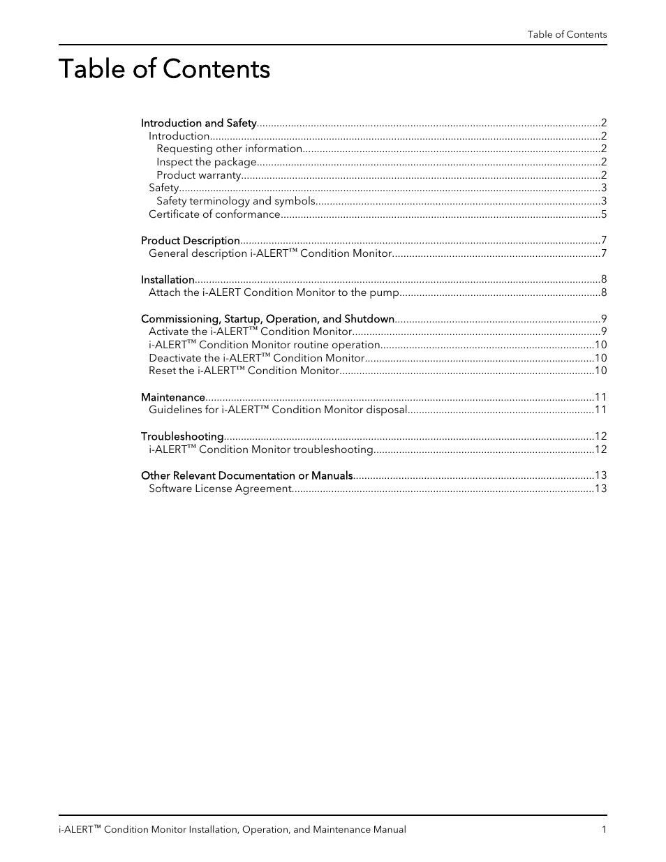 Xylem P2000714B i-ALERT Condition Monitor User Manual | Page 3 / 18