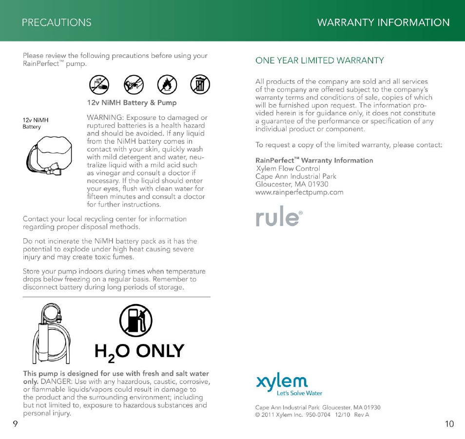 Xylem RainPerfect Solar Powered Rain Barrel Pump System User Manual | Page 6 / 7