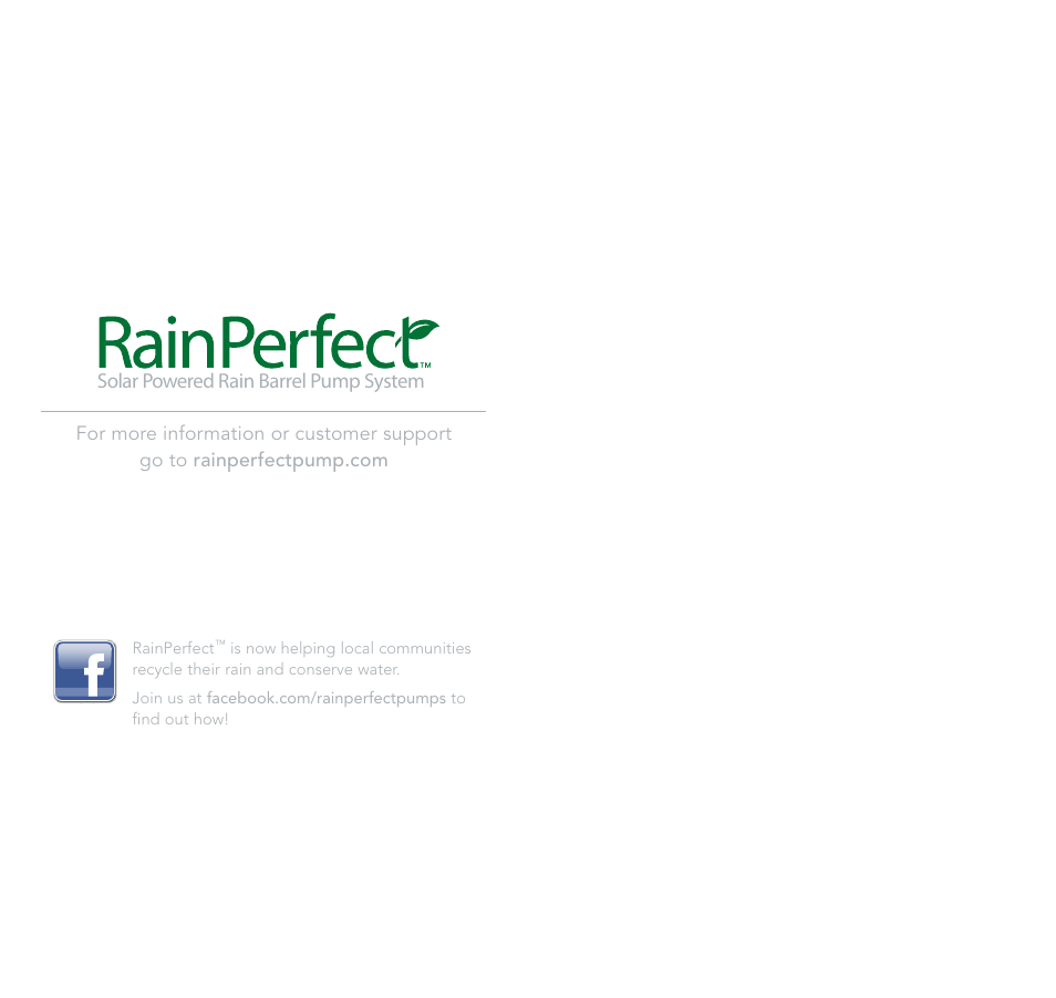 Xylem RainPerfect Solar Powered Rain Barrel Pump System User Manual | Page 7 / 7