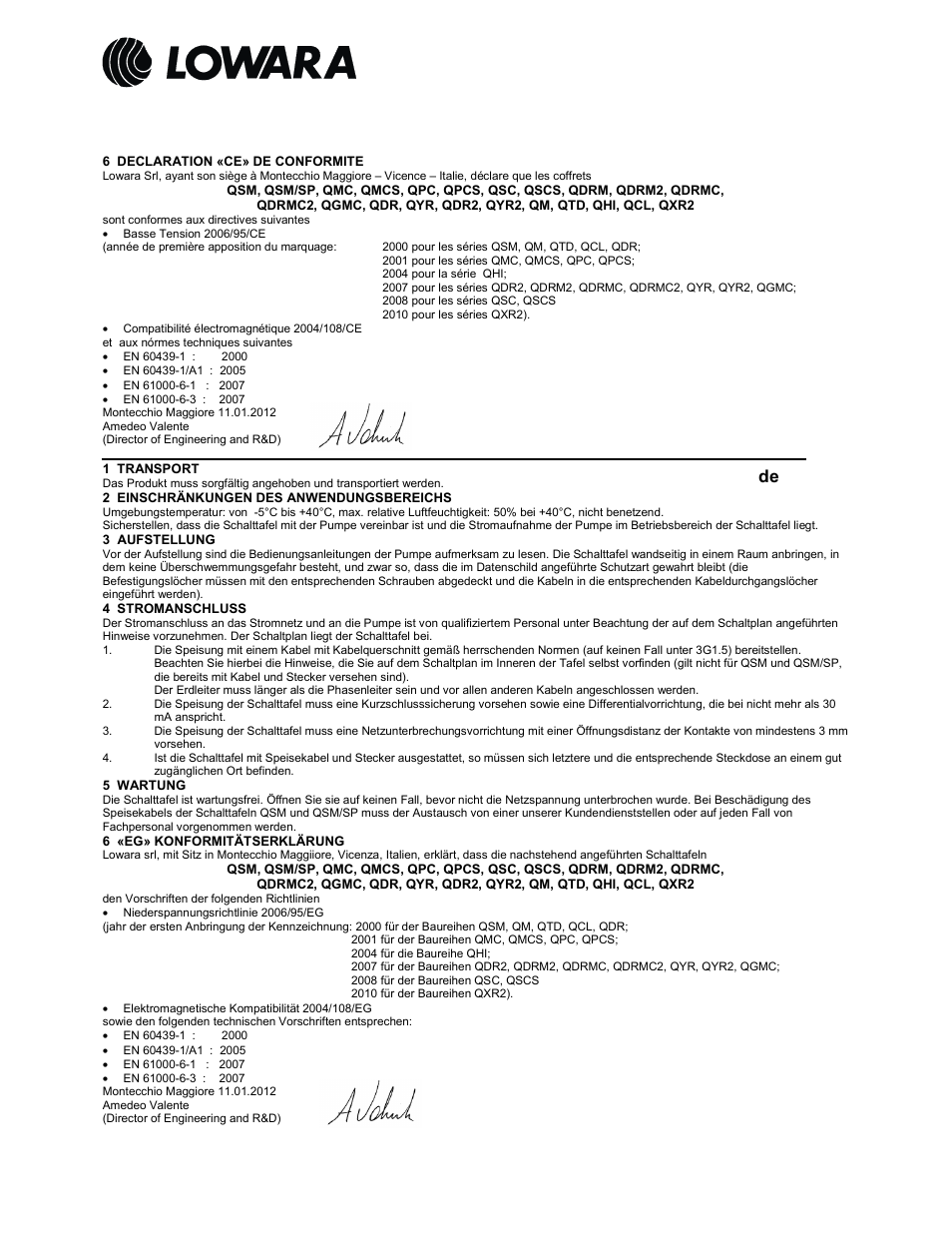 Xylem Control Panels QSM, QM(P,S)C, QD(Y)R, QGM, QCL, QXR, QHI User Manual | 4 pages