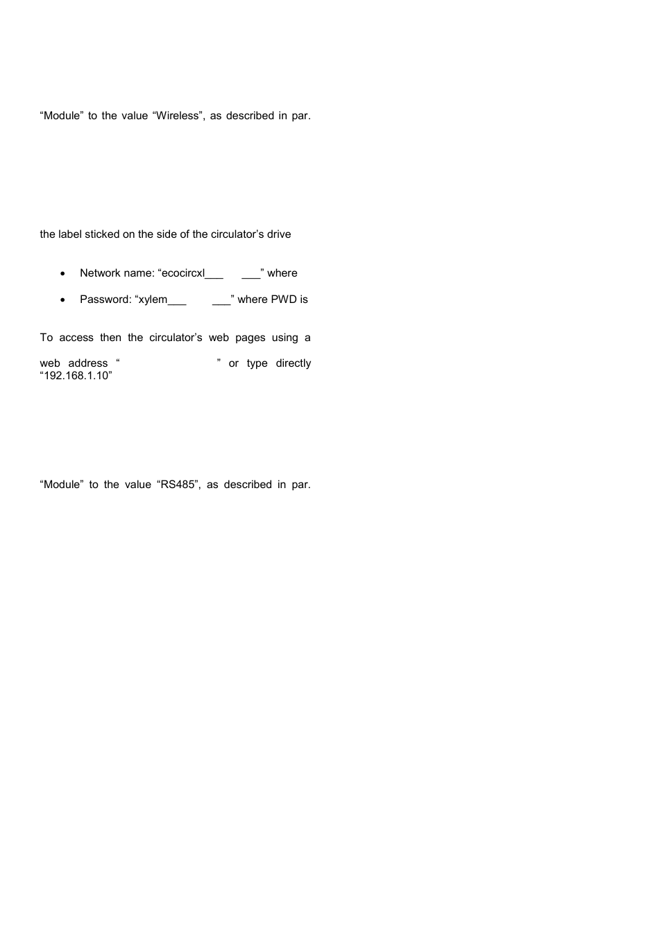 2 and 6.3), 2 wireless module, 3 rs485 module | Xylem ECOCIRC XL, XLplus Electronic drive User Manual | Page 18 / 25