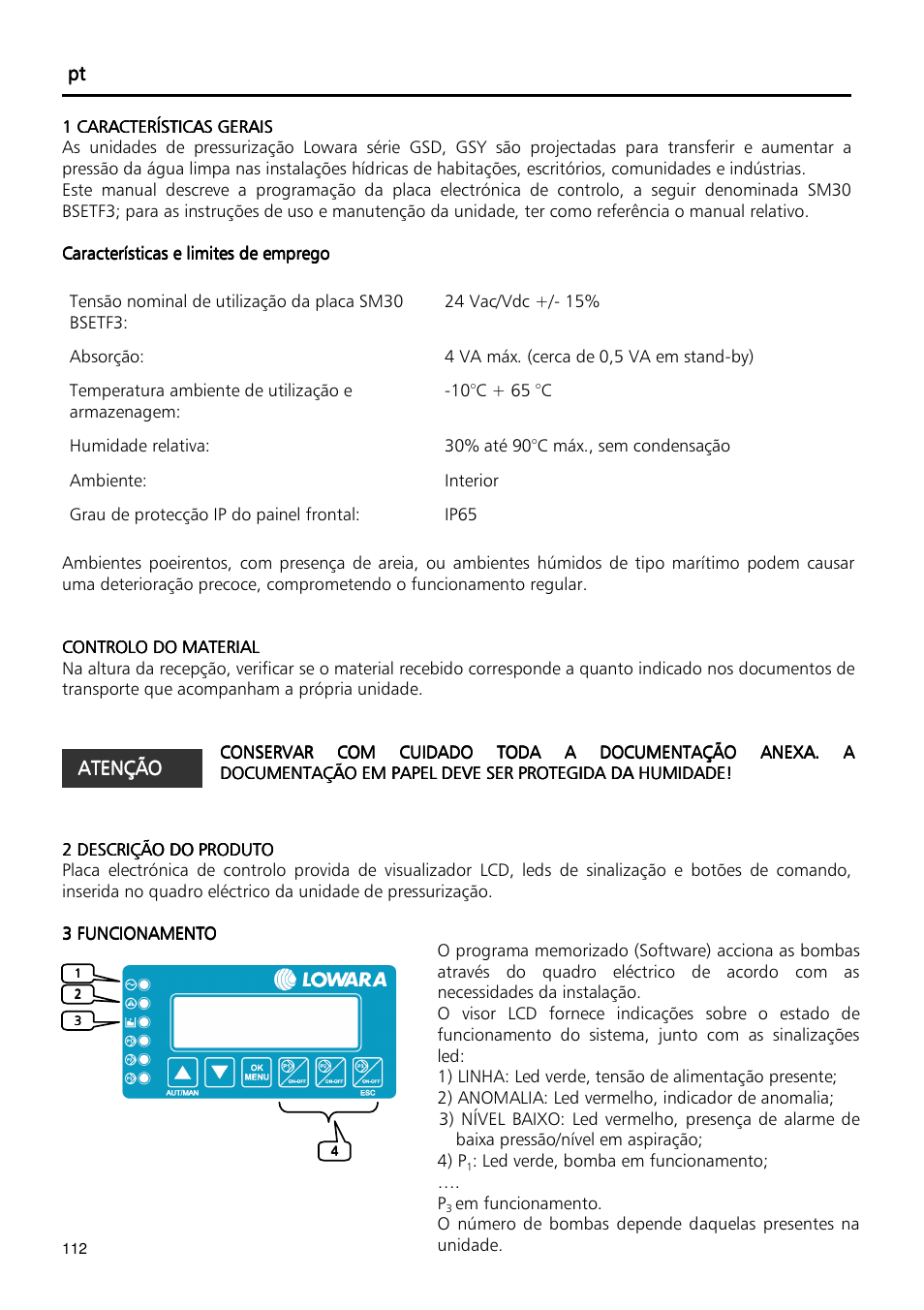 Xylem Fixed speed booster sets programming manual/Electronic control board SM30 User Manual | Page 112 / 168