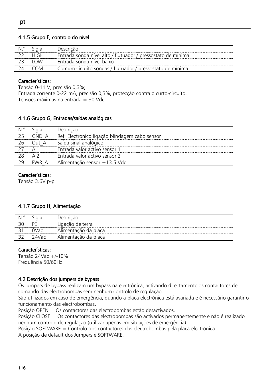 Xylem Fixed speed booster sets programming manual/Electronic control board SM30 User Manual | Page 116 / 168