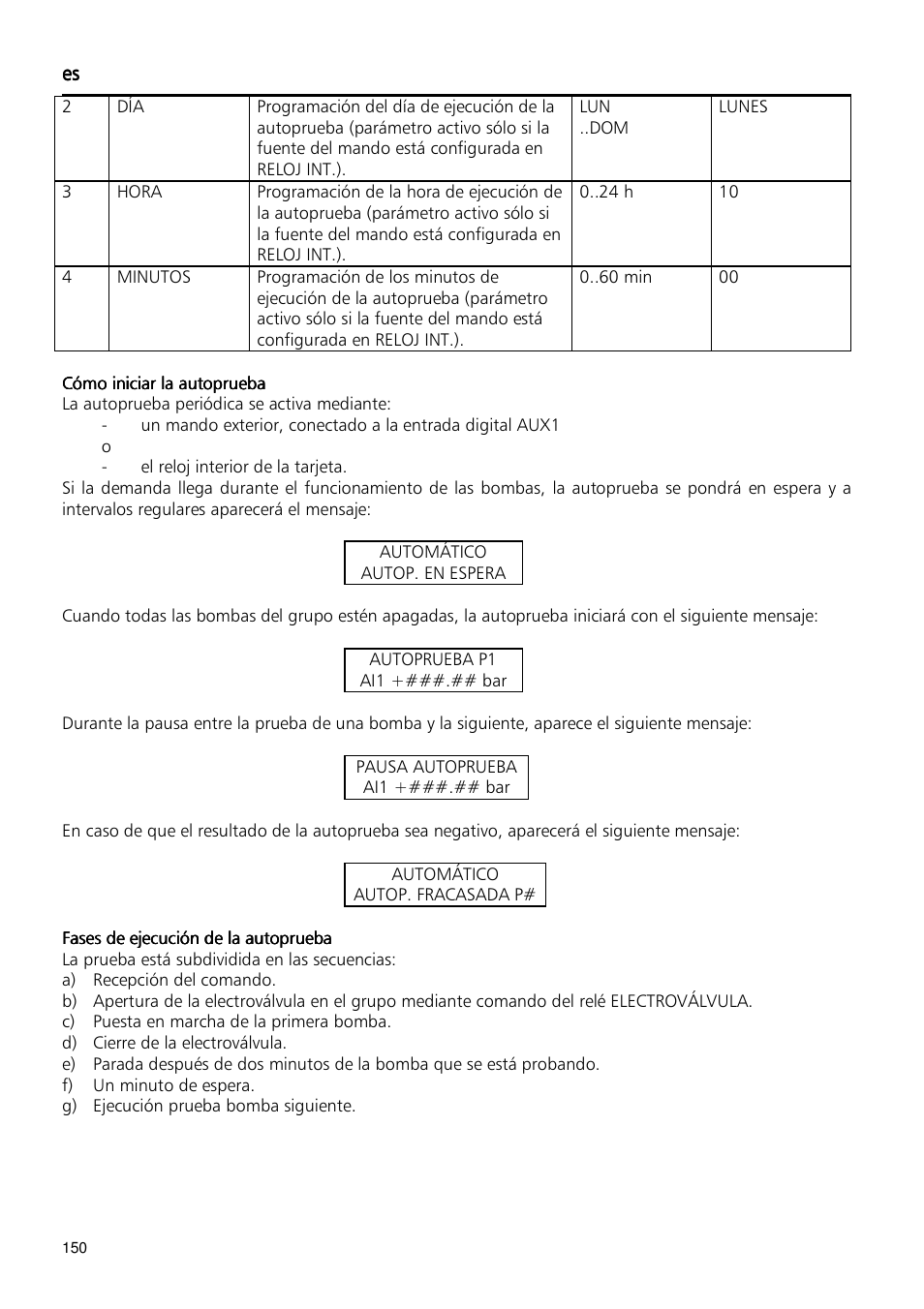 Xylem Fixed speed booster sets programming manual/Electronic control board SM30 User Manual | Page 150 / 168