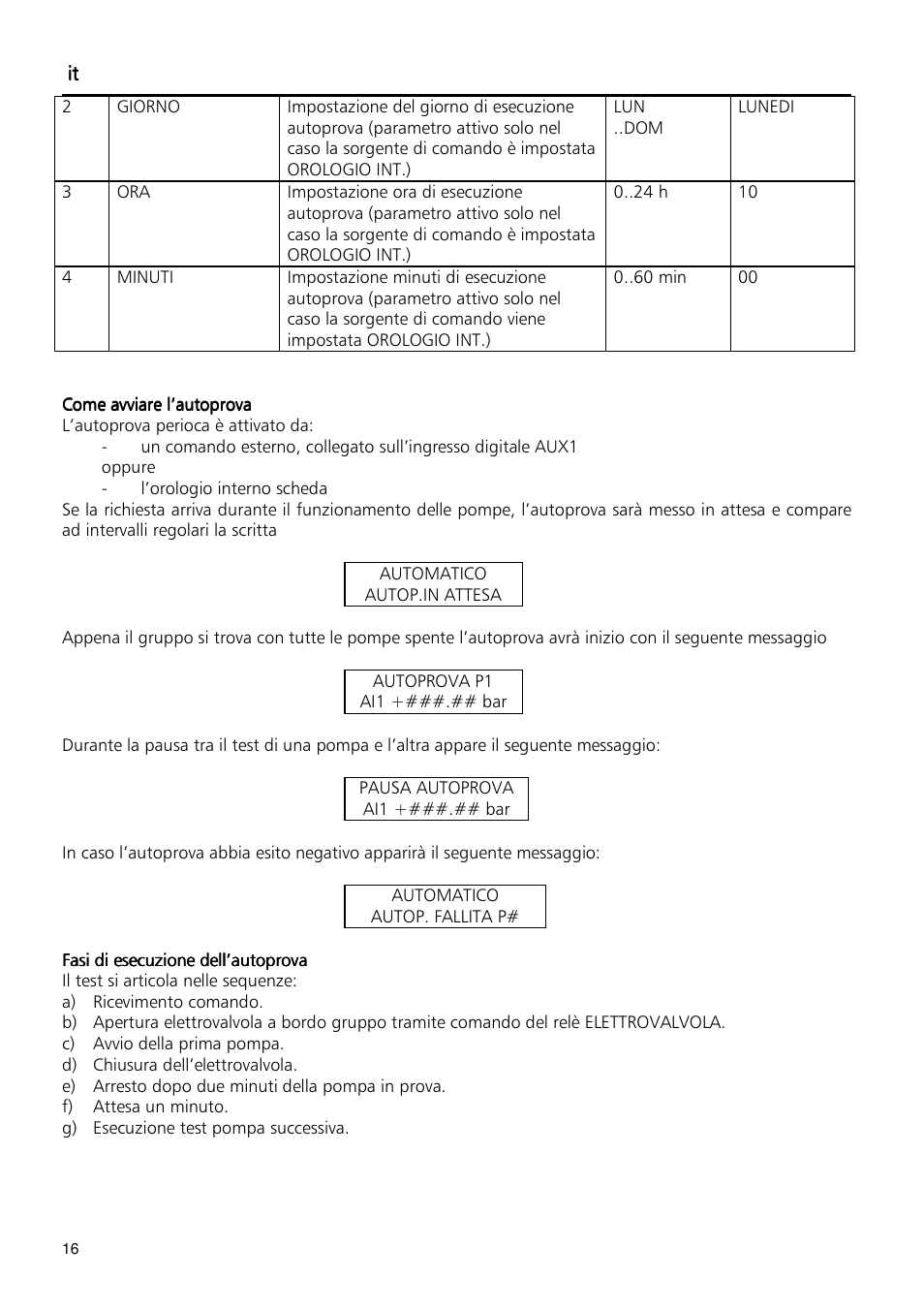 Xylem Fixed speed booster sets programming manual/Electronic control board SM30 User Manual | Page 16 / 168