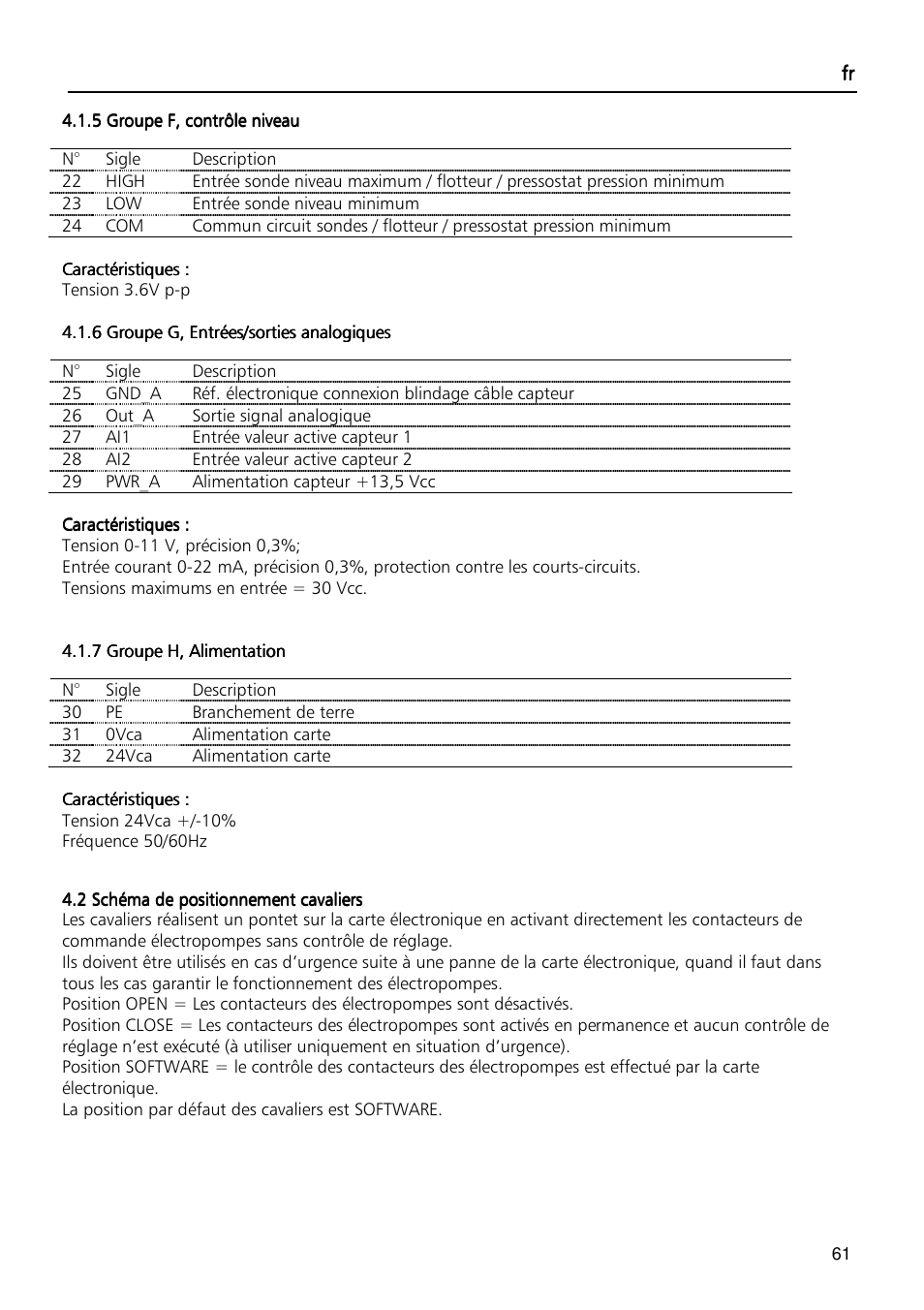 Xylem Fixed speed booster sets programming manual/Electronic control board SM30 User Manual | Page 61 / 168
