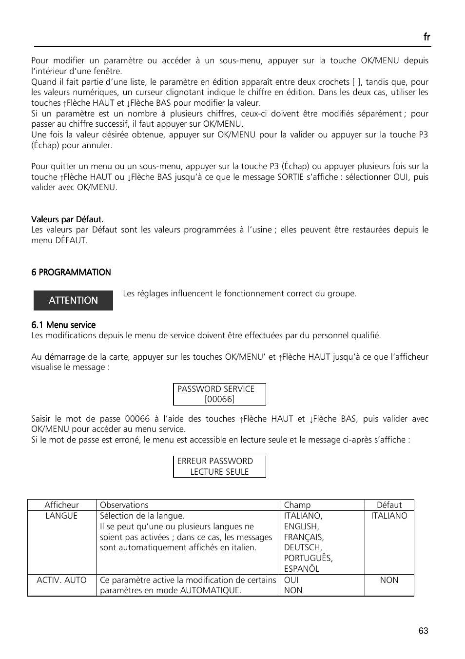 Xylem Fixed speed booster sets programming manual/Electronic control board SM30 User Manual | Page 63 / 168