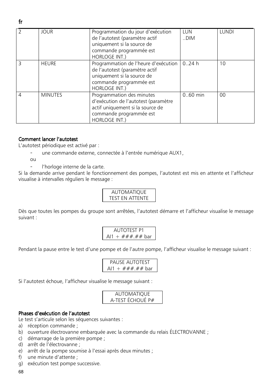 Xylem Fixed speed booster sets programming manual/Electronic control board SM30 User Manual | Page 68 / 168