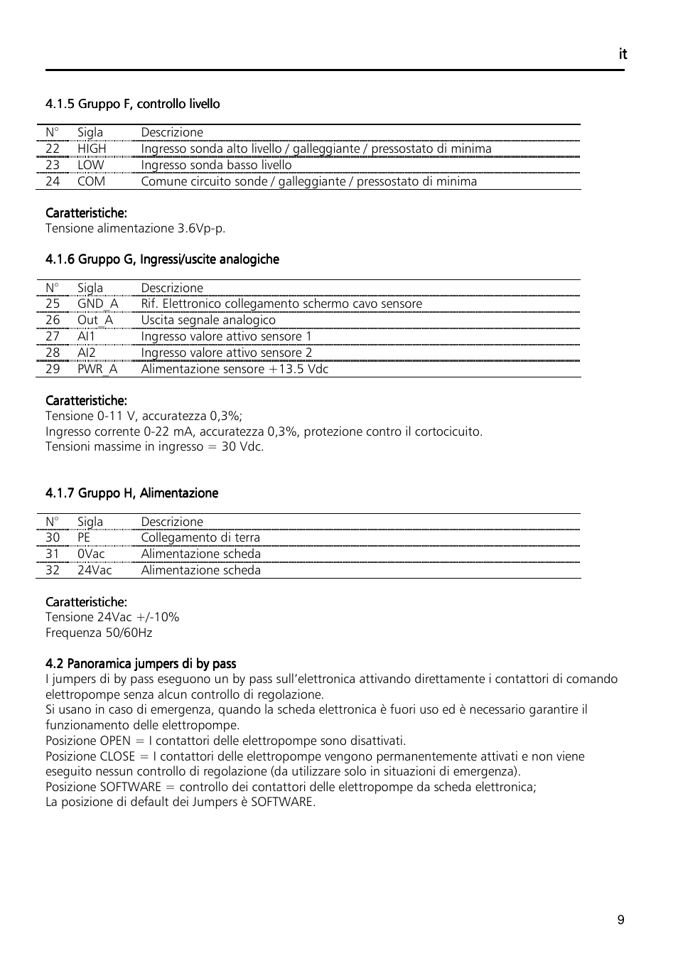 Xylem Fixed speed booster sets programming manual/Electronic control board SM30 User Manual | Page 9 / 168