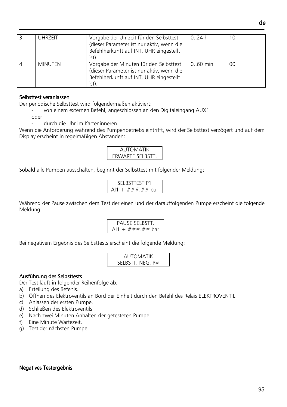 Xylem Fixed speed booster sets programming manual/Electronic control board SM30 User Manual | Page 95 / 168