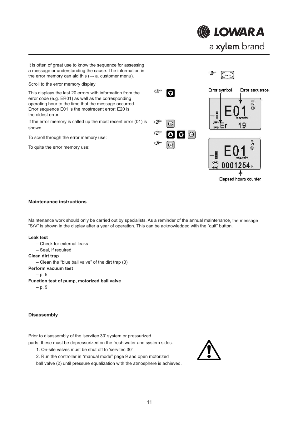 Xylem Lowara Servitec Degassing Unit OMI User Manual | Page 11 / 12