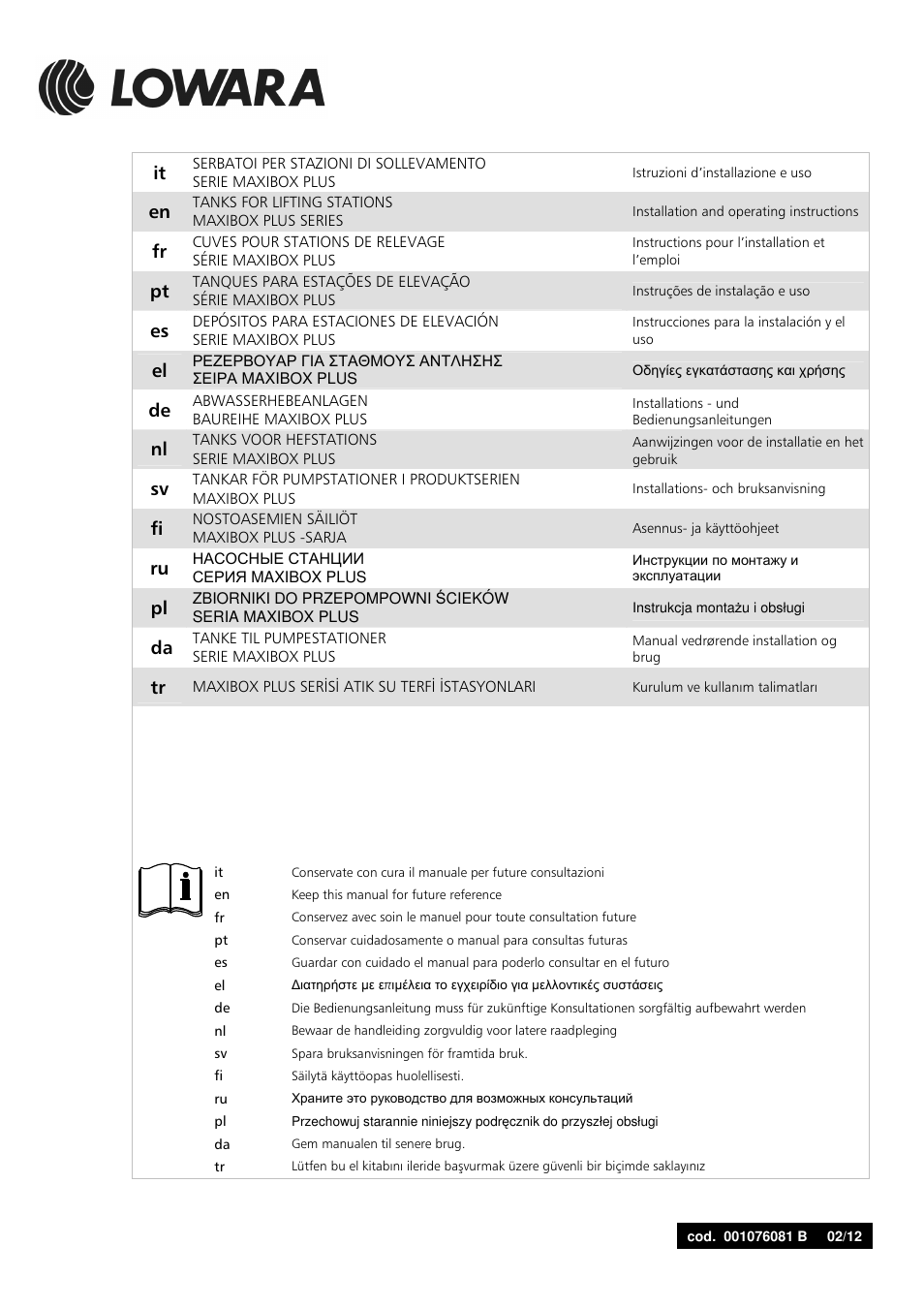 Xylem MAXIBOX PLUS User Manual | 100 pages