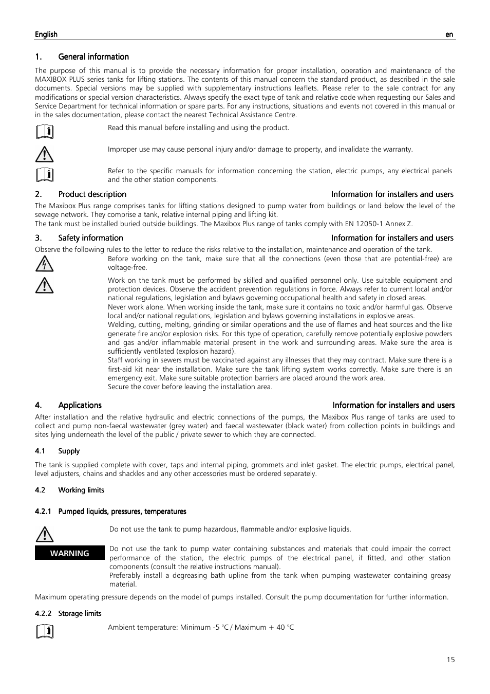Xylem MAXIBOX PLUS User Manual | Page 15 / 100
