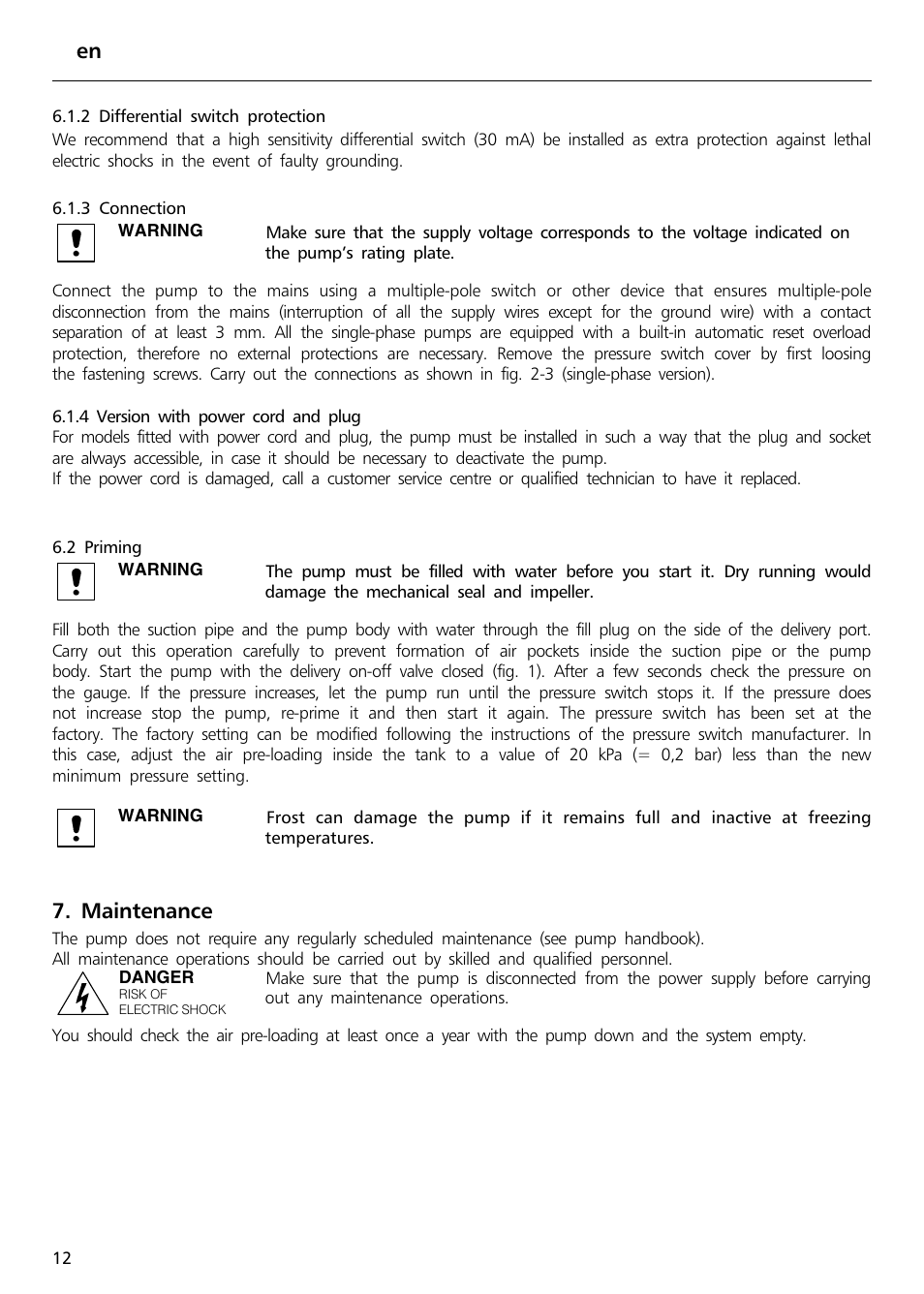 Maintenance | Xylem Sphere and Block Units User Manual | Page 12 / 40