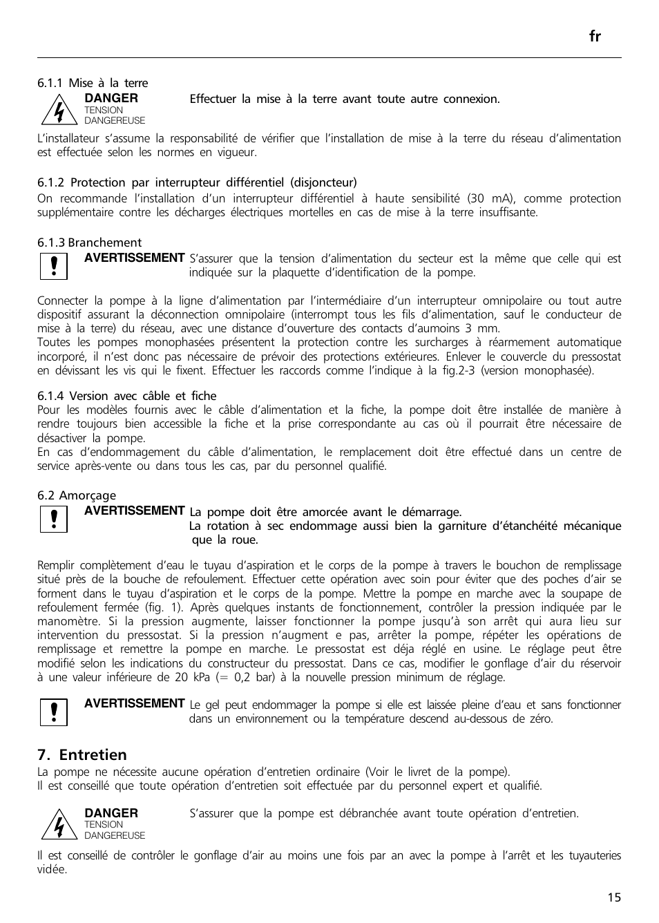Entretien | Xylem Sphere and Block Units User Manual | Page 15 / 40