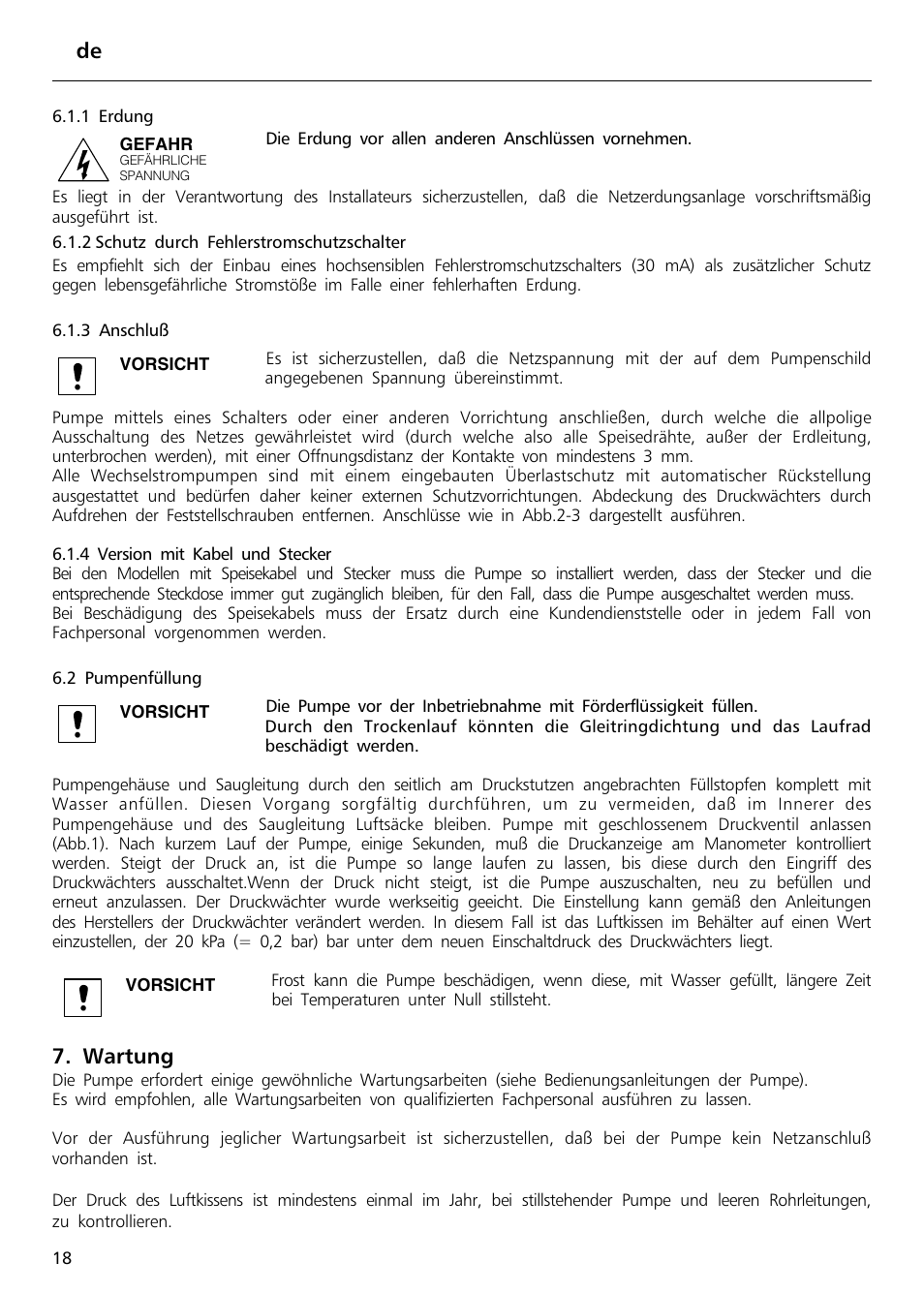Wartung | Xylem Sphere and Block Units User Manual | Page 18 / 40