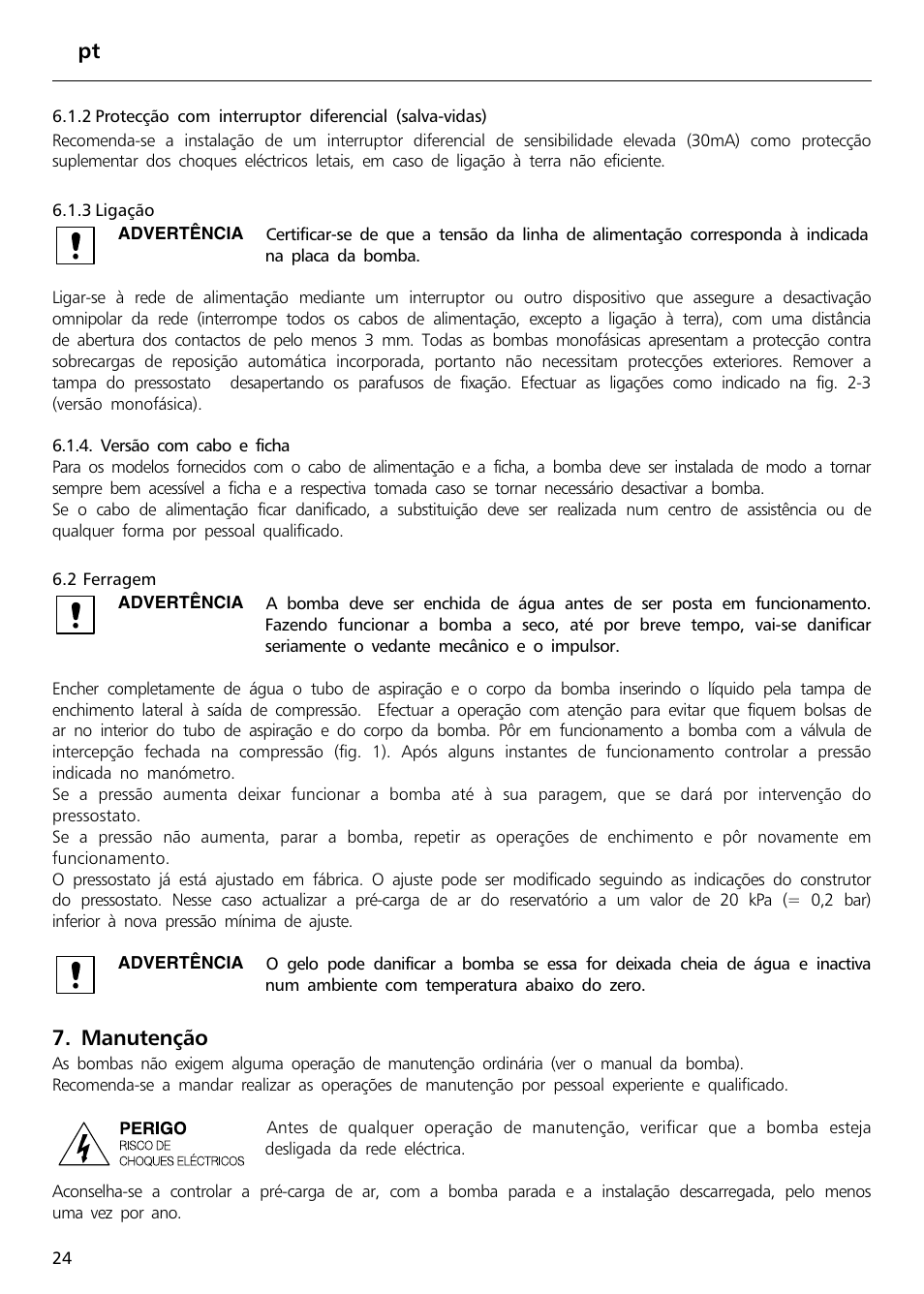 Manutenção | Xylem Sphere and Block Units User Manual | Page 24 / 40