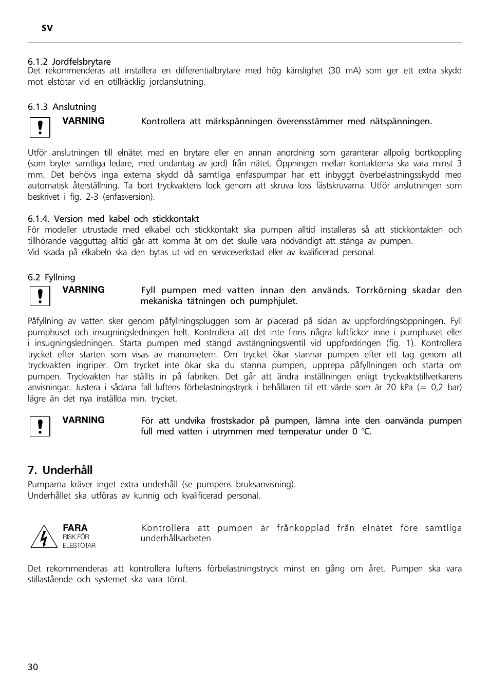 Underhåll | Xylem Sphere and Block Units User Manual | Page 30 / 40