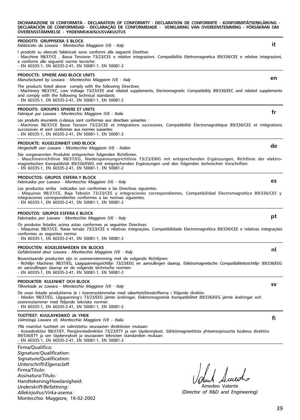 Xylem Sphere and Block Units User Manual | Page 39 / 40