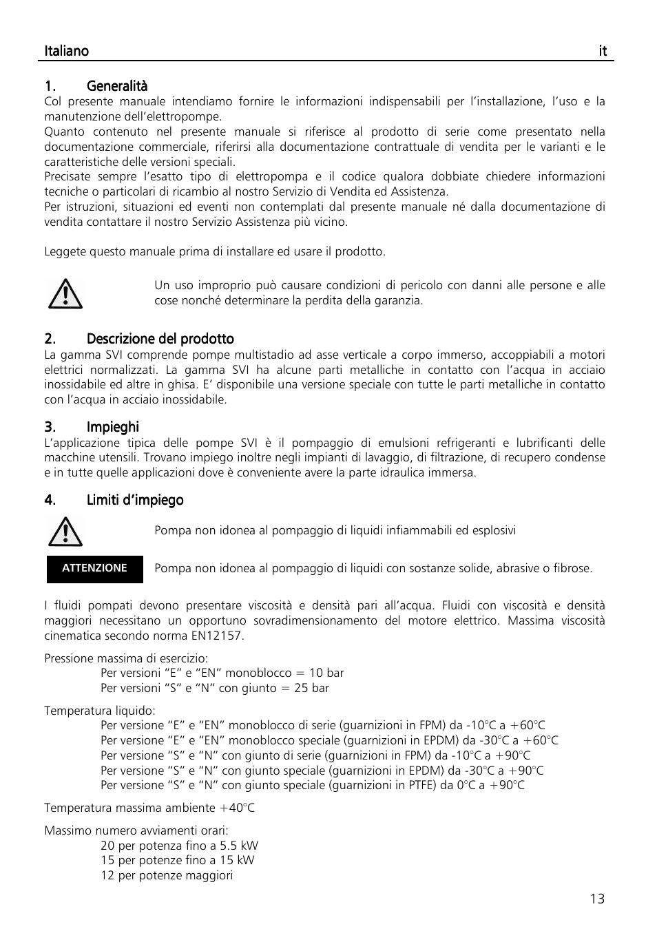 Xylem SVI Vertical Multistage Centrifugal User Manual | Page 13 / 84