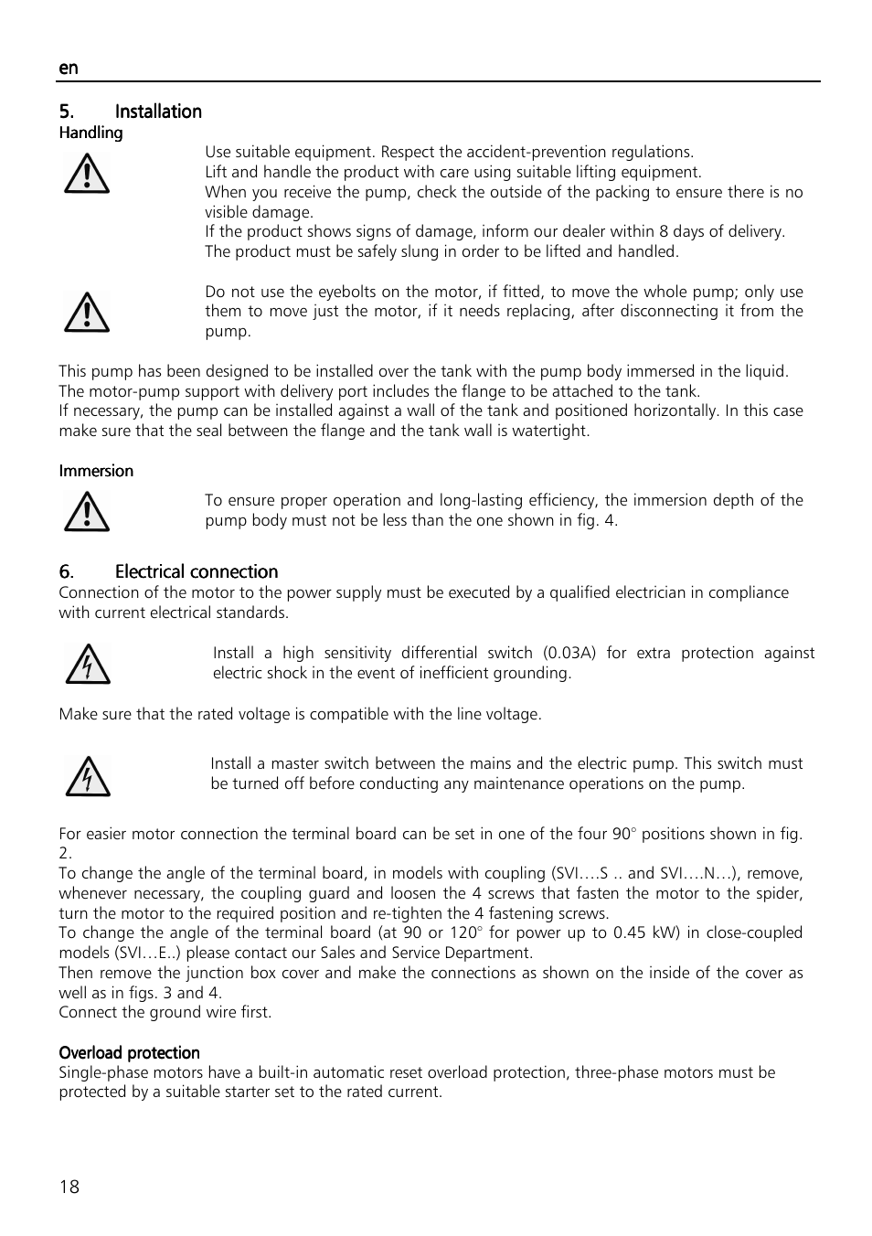 Xylem SVI Vertical Multistage Centrifugal User Manual | Page 18 / 84