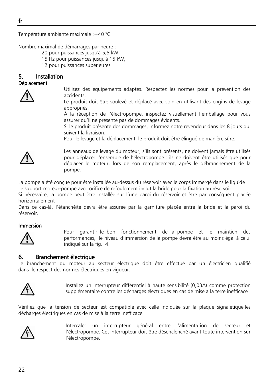 Xylem SVI Vertical Multistage Centrifugal User Manual | Page 22 / 84