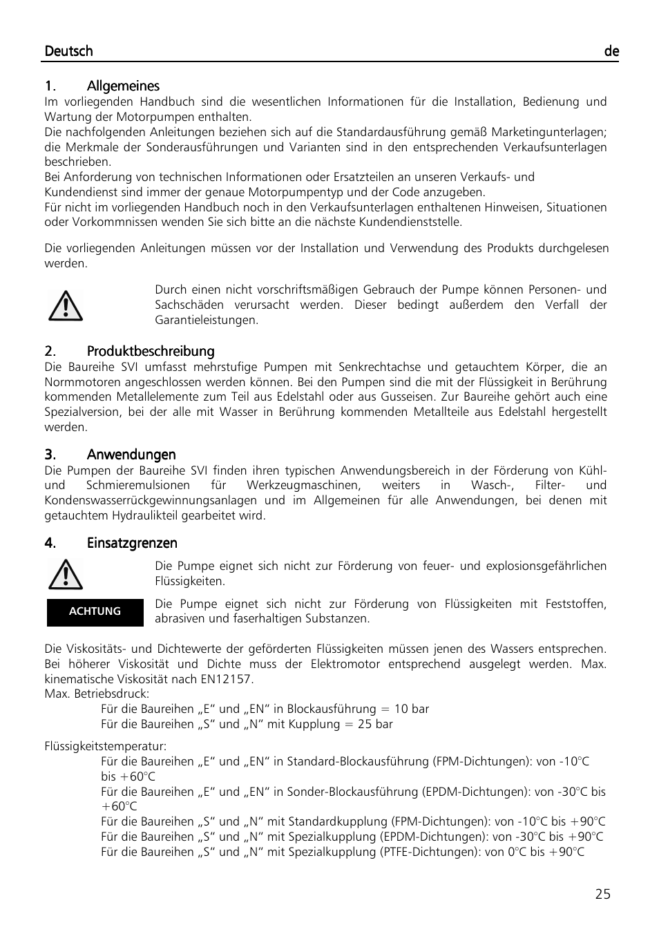Xylem SVI Vertical Multistage Centrifugal User Manual | Page 25 / 84