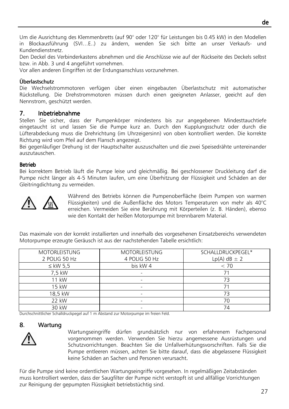 Xylem SVI Vertical Multistage Centrifugal User Manual | Page 27 / 84