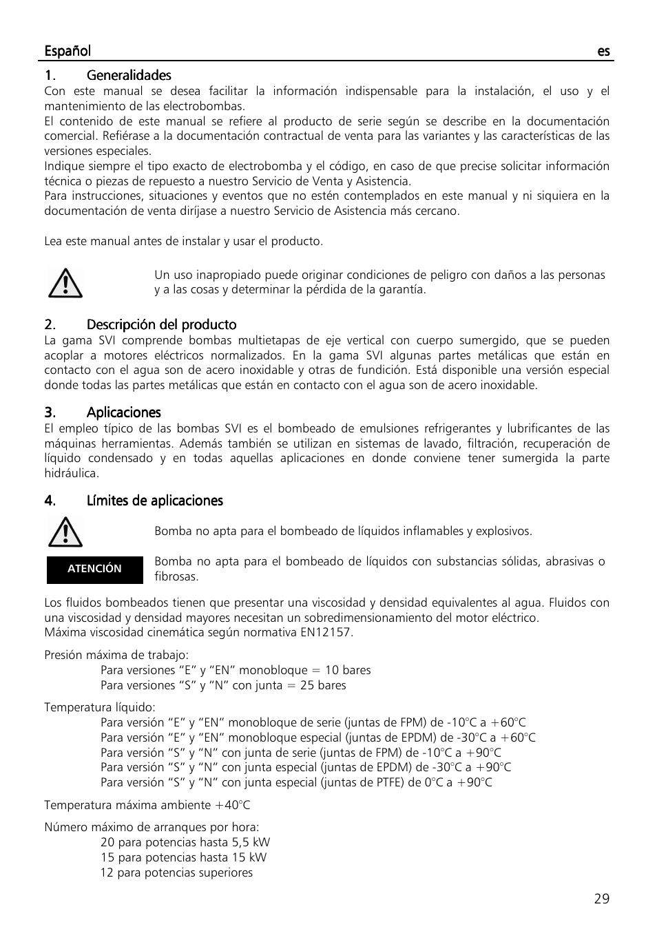 Xylem SVI Vertical Multistage Centrifugal User Manual | Page 29 / 84