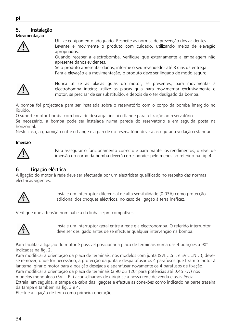 Xylem SVI Vertical Multistage Centrifugal User Manual | Page 34 / 84