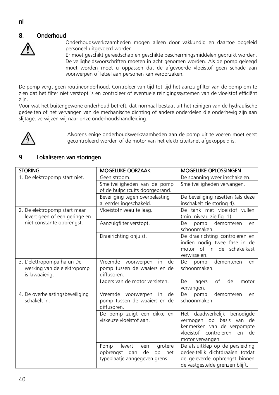 Xylem SVI Vertical Multistage Centrifugal User Manual | Page 40 / 84
