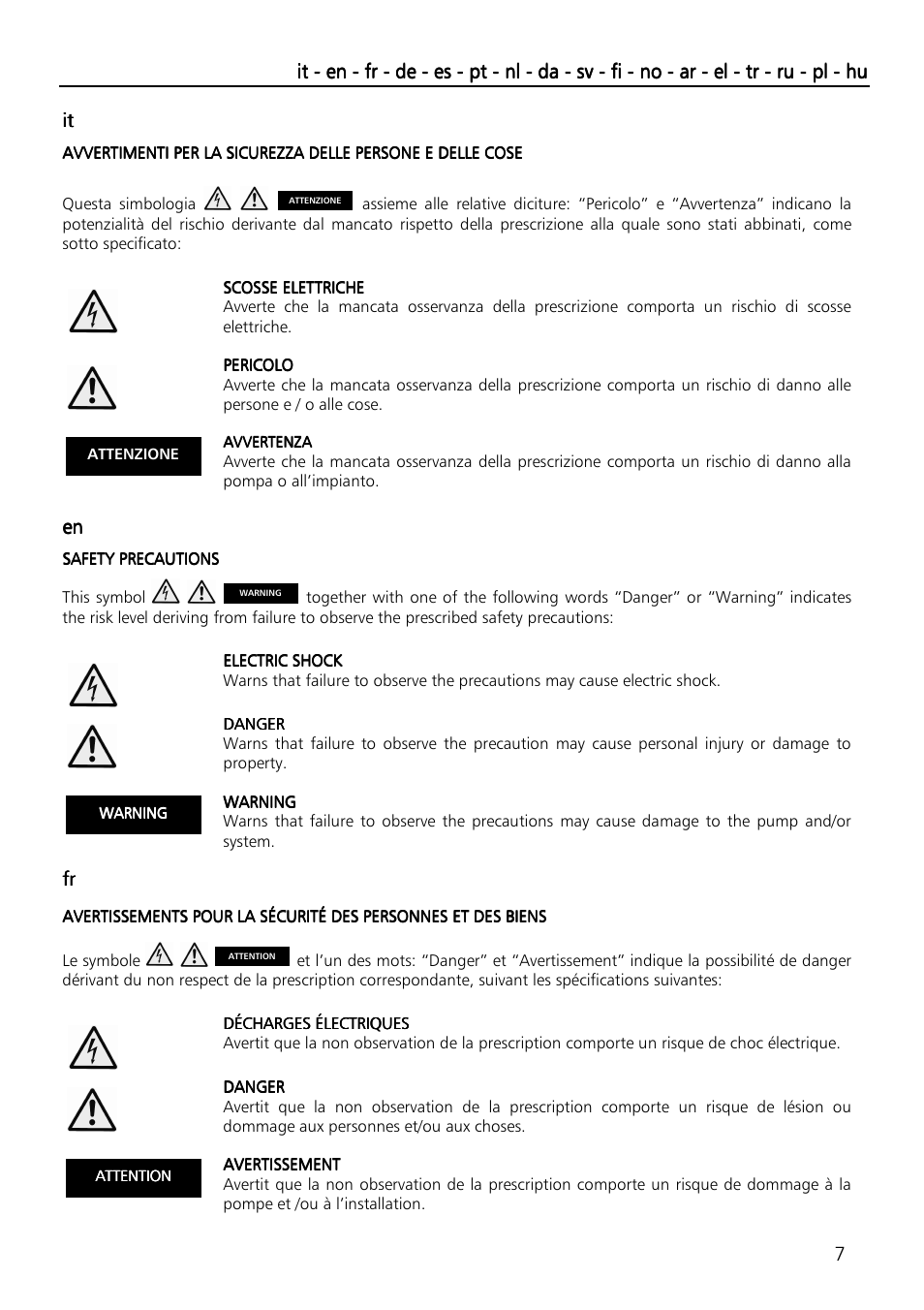 Xylem SVI Vertical Multistage Centrifugal User Manual | Page 7 / 84