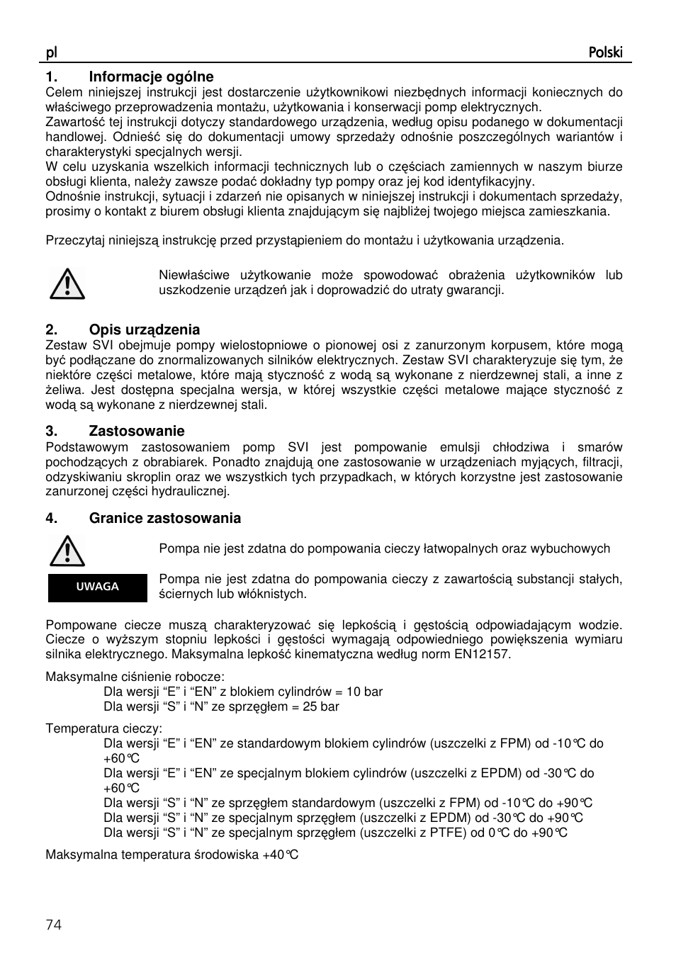 Xylem SVI Vertical Multistage Centrifugal User Manual | Page 74 / 84