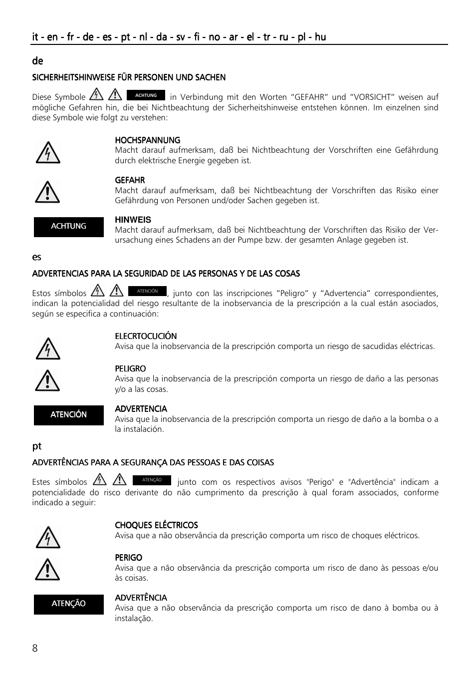 Xylem SVI Vertical Multistage Centrifugal User Manual | Page 8 / 84