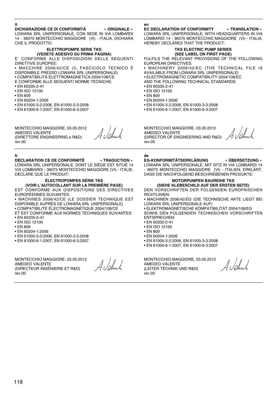 Xylem TEKNOSPEED User Manual | Page 118 / 120