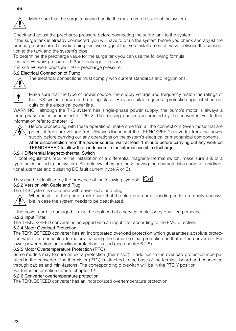 Xylem TEKNOSPEED User Manual | Page 22 / 120