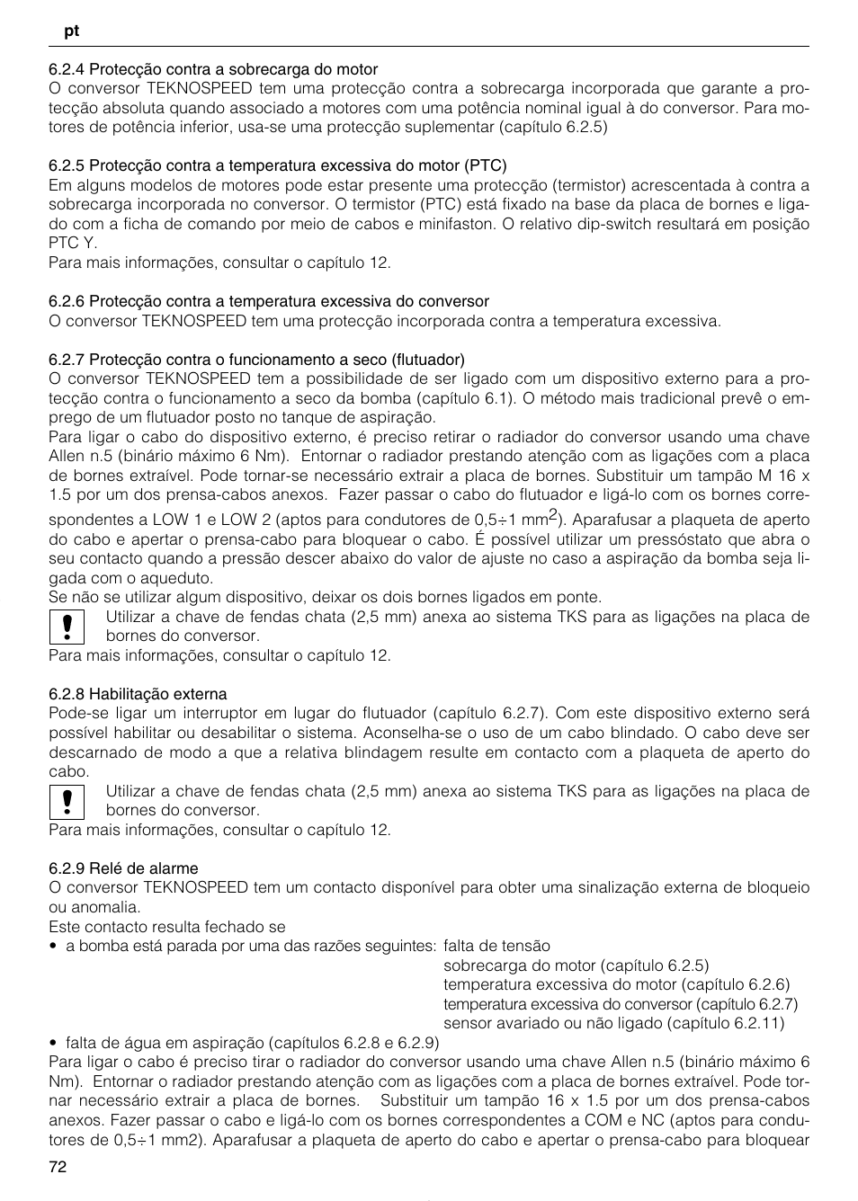 Xylem TEKNOSPEED User Manual | Page 72 / 120