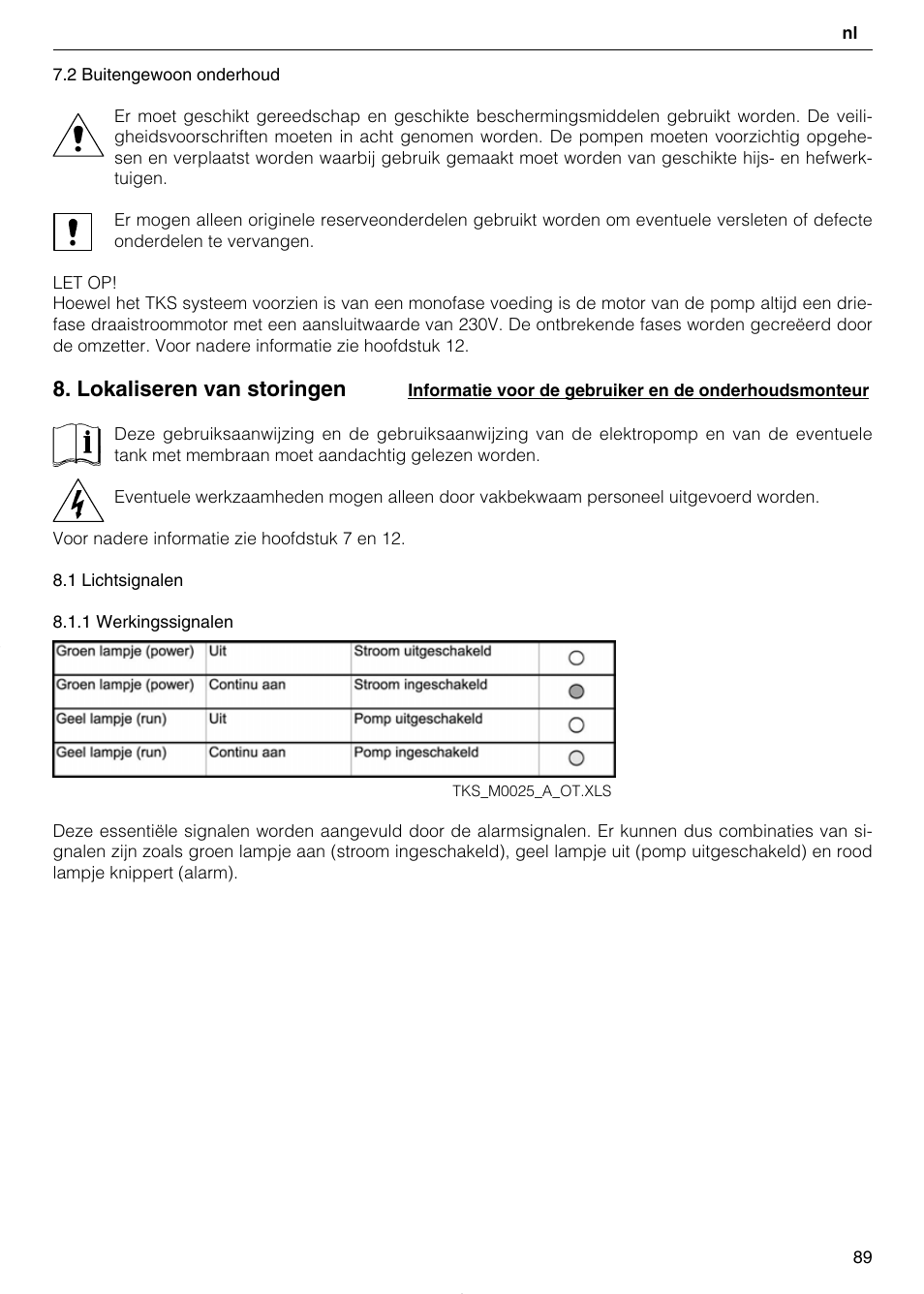 Lokaliseren van storingen | Xylem TEKNOSPEED User Manual | Page 89 / 120