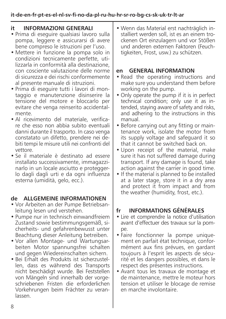 Xylem TLCB-TLCHB User Manual | Page 8 / 56