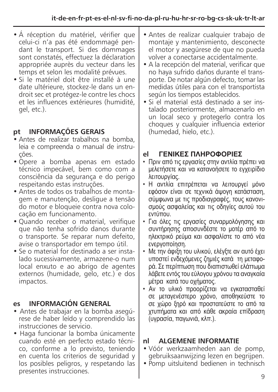 Xylem TLCB-TLCHB User Manual | Page 9 / 56
