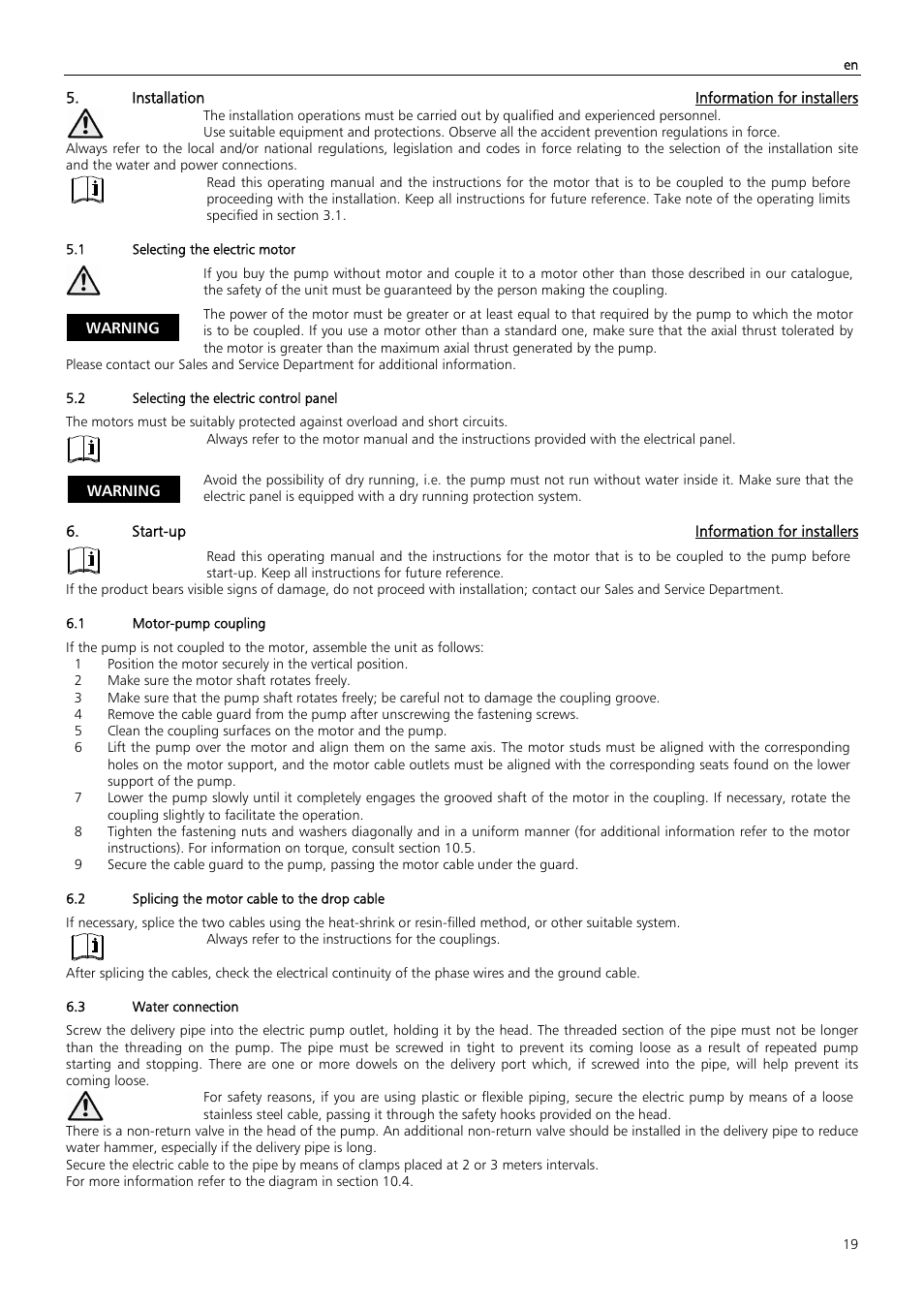 Xylem Z6 ZN6 User Manual | Page 19 / 120