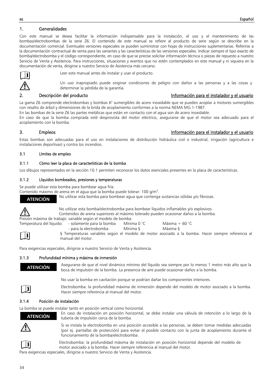 Xylem Z6 ZN6 User Manual | Page 34 / 120