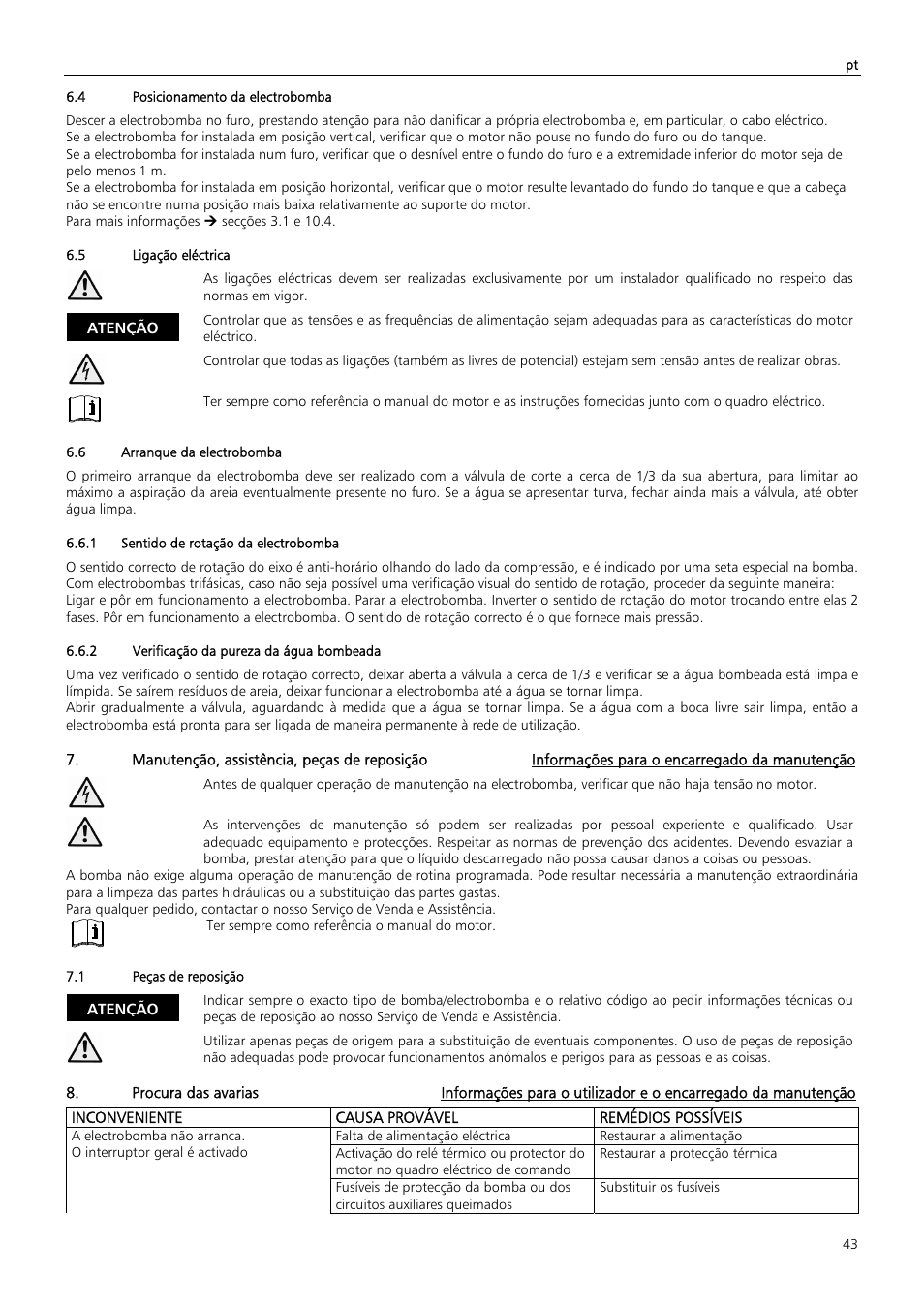Xylem Z6 ZN6 User Manual | Page 43 / 120
