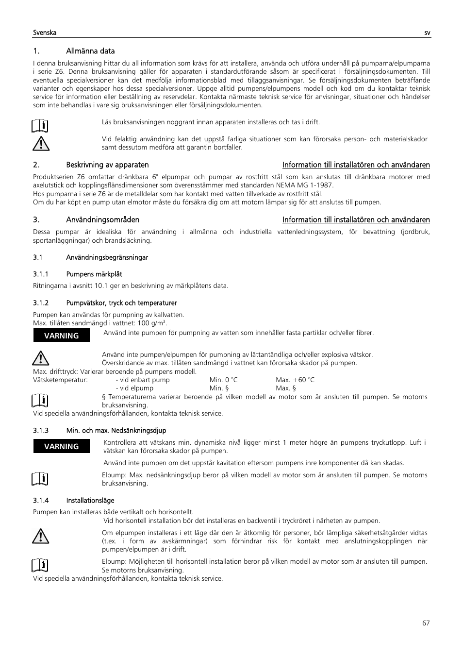 Xylem Z6 ZN6 User Manual | Page 67 / 120