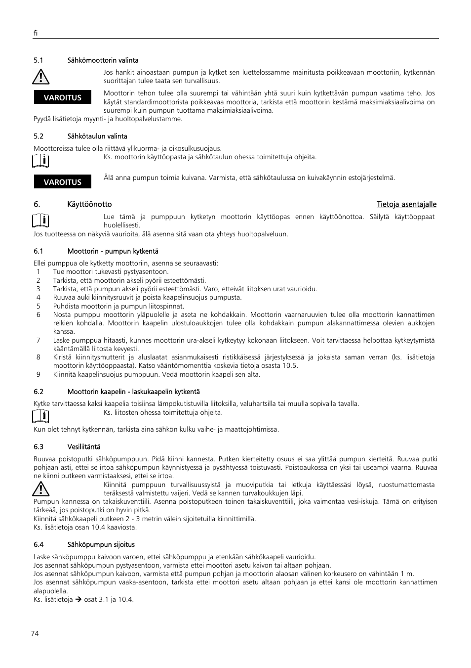 Xylem Z6 ZN6 User Manual | Page 74 / 120